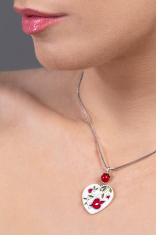 Cherry Red Elvenloth Decent necklace